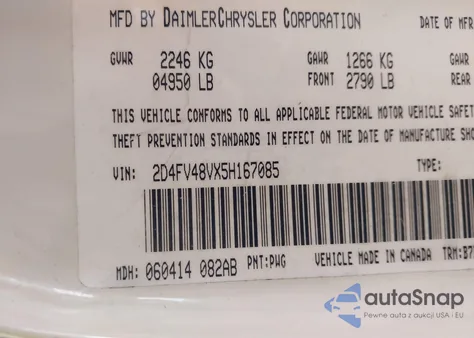 2005 Dodge Magnum Se from USA, damaged, VIN 2D4FV48VX5H167085